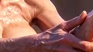 Old Granny Enjoying Oil Foot Massage - Desperate for Tongue in Toes
