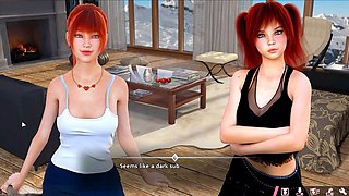 Hot threeway in a sexy dress with Misskitty2k in anime style