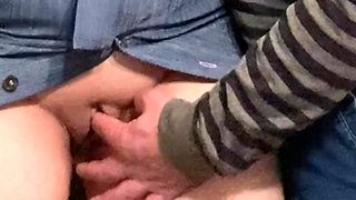 Dirty Hobby! Old Man Fingering Perfect Pussy in Public