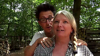 Busty Granny Fucked with Condom and Cum in Mouth From Huge Amateur Cock