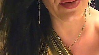 Bathroom Toilet Fetish. Lace Robe Dirty Talk and Shiny Dress Pee Close up