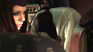 Pulchritudinous Gemma Massey and Linsey Mckenzie at lesbian kissing clip