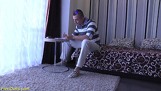 Skinny real flexi doll stretched