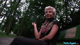 Public Agent - Hot Blonde Tiffany Drops Lesbian Life for a Hard POV Fuck and Cum Facial