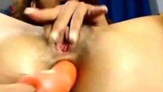 Colombian Cam Model Squirts with Anal Dildo