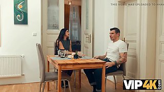 Vip4k. sexy dark haired thinks that the whistle is a message to blow an older cock