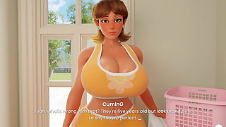 Mansion Days TABOO Hentai Game Ep.5 fucking STEPMOM THROAT in the LAUDRY ROOM while her DAUGHTERS are in the ROOM NEXT DOOR !