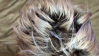 Blonde amateur facial