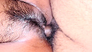 My husband fucking my hairy pussy with his small dick