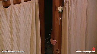 GF bound and dp fucked in woods