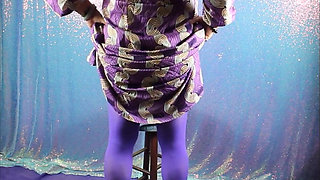 Behind the Scenes with Haydee Rodriguez -purple Stockings Gold High Heels