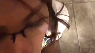 A university college girl from the distance learning gives me a dt while dressed in her uniform for homework.