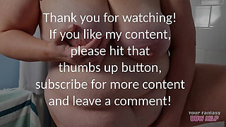 Mature MILF, Hairy Pussy and Big Tits Jiggle While Cleaning the Bathroom