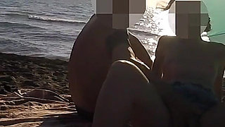 French Teacher Risky Public Masturbation Caught on Crowded Beach Helps Squirt Extreme Cumshot