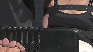 Katrina - Stocks Tickle and Bastinado Marathon - All Toes Tied, Huge Ballgag