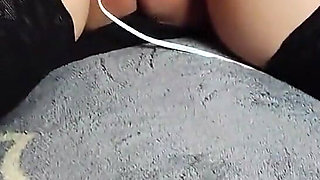 Vibrating Balls in Housewife's Wet Big Pussy