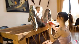 Toys, ATM, and Squirt Heavily Tattooed Girls Extreme Anal