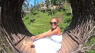 Asian amateur couple gets kinky by pool, Thai fingers in POV action