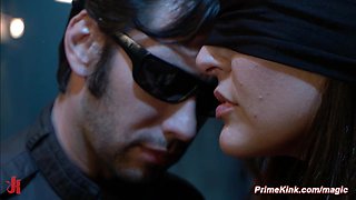 Blindfolded babe made love in the alley
