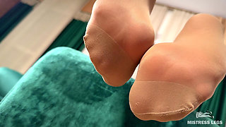 Teasing You with My Nylon Feet While Playing My Foot Cleaning Game