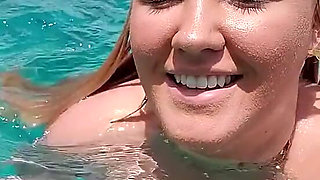 Swimming in the blue waters of Greece butt naked...