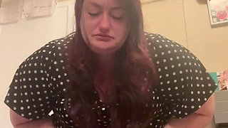 PAWG BBW Clogs the Toilet Due to Holding Everything for Hours: with Lots of Farts and the Sound of Her Using the Restroom or Bat