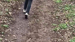 Blonde in Red Hoodie Teases in the Woods, Strips at Home and Gets Golden Shower on Her